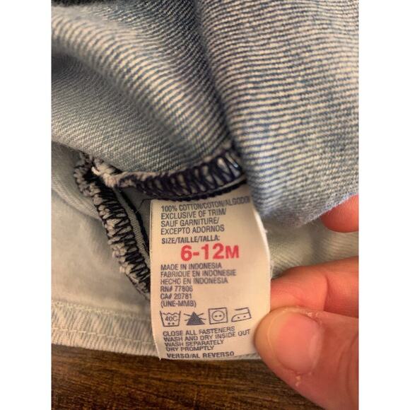 TOMMY HILFIGER Girl’s Patriotic Star Ombre Denim Overall Dress/Size: 6-12 Months - Picture 4 of 6